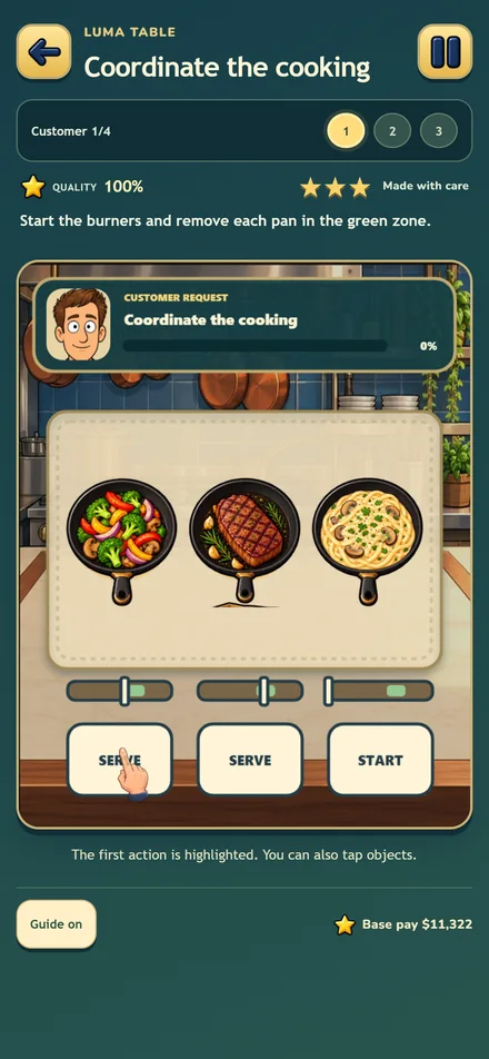 Restaurant minigame — English pre-release gameplay from Homeless to Millionaire