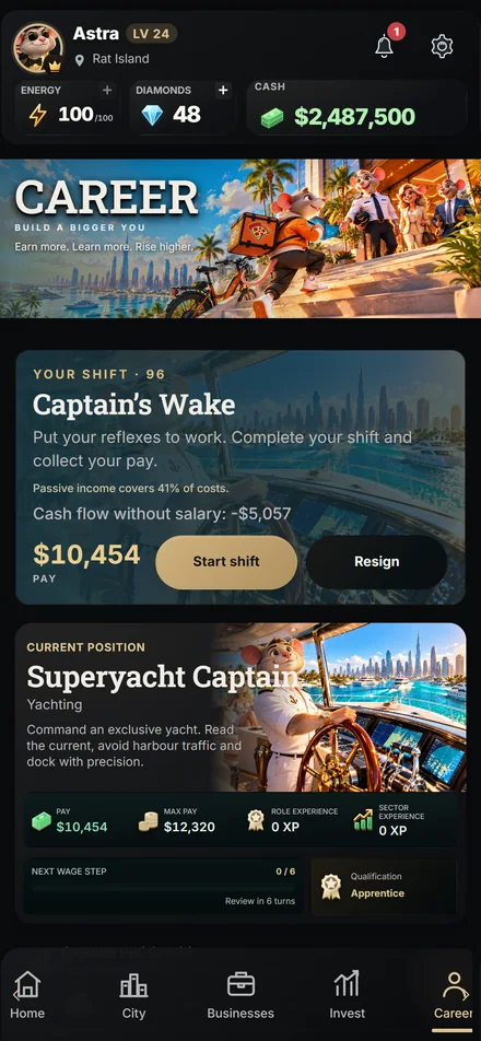 Become a Superyacht Captain — English pre-release gameplay from Cashflow Rats
