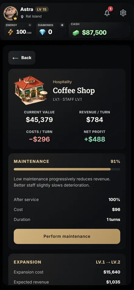 Run your businesses — English pre-release gameplay from Cashflow Rats